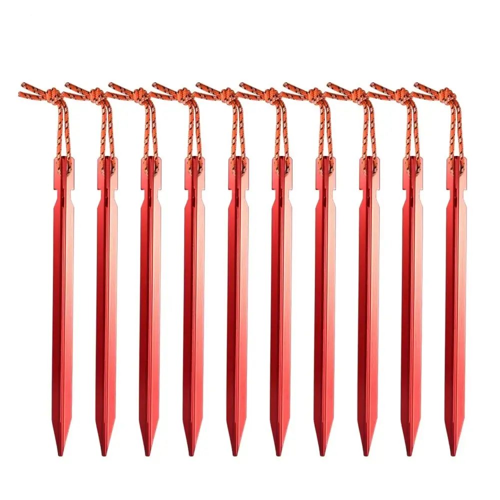 10 Teile/los 18cm Aluminium Legierung Zelt Nehmen Heringe Heavy Duty Reise Outdoor Camping Zubehör Plane Ultraleicht Nägel Boden Peg
