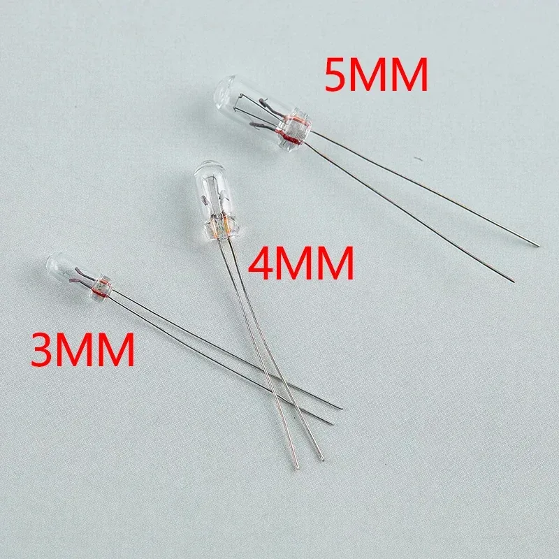 25 Stück Miniatur 0,08 A 3 mm 4 mm 5 mm 12 V Mini-Lampe Glühbirne Edison Glühlampenfilament Reis