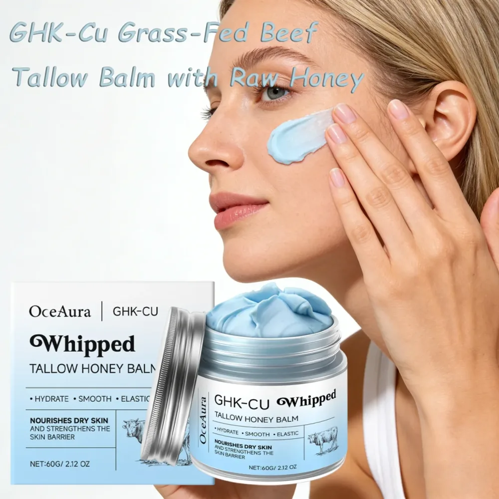 Kupferpeptide GHK-Cu Rindertalg für die Haut: Blauer Balsam Manuka-Honig Gesichts- und Körperfeuchtigkeitscreme für reife, trockene & empfindliche Haut