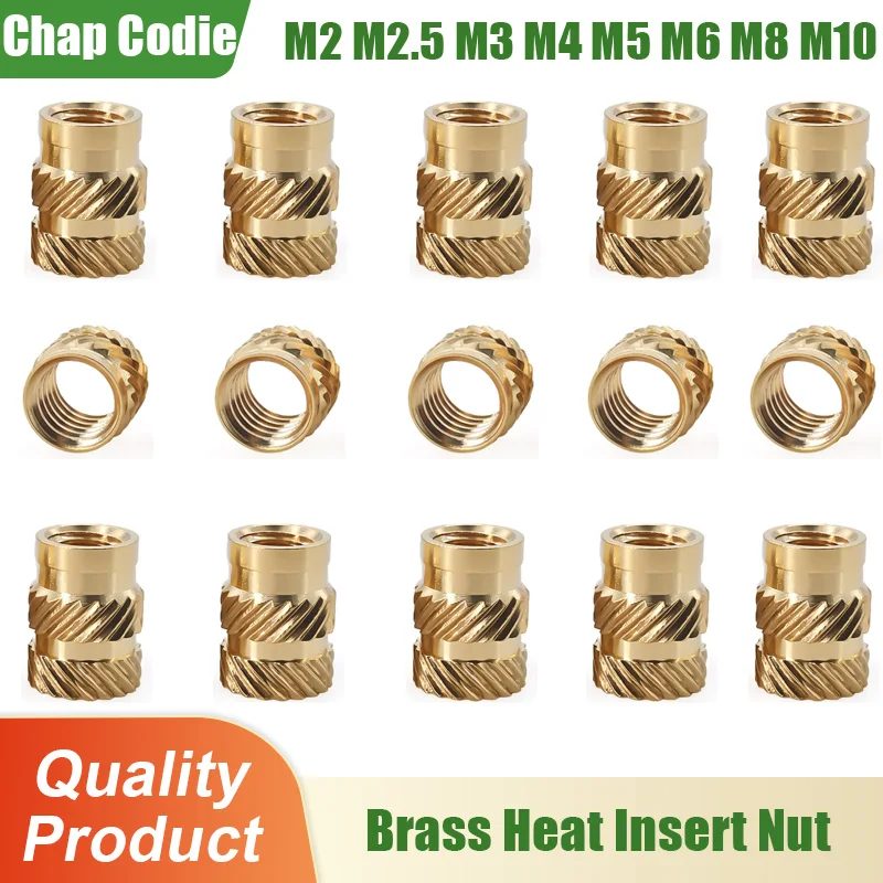 M2 M2,5 M3 M4 M5 M6 M8 M10 Messing Wärme Einsatz Mutter Doppel Twill Rändel Form Injektion Einbettung Gewinde Hot Melt Muttern 3d Drucker