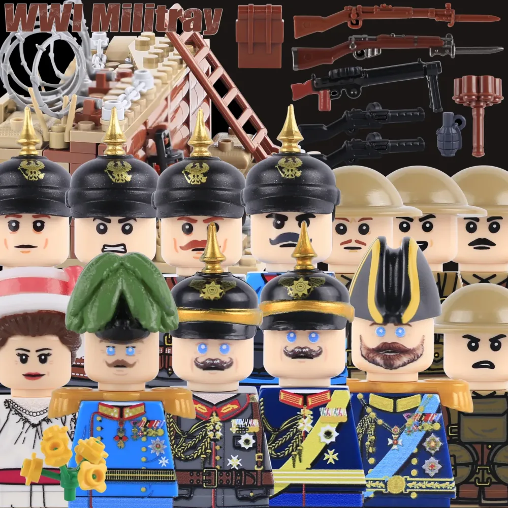 Erster Weltkrieg Deutsche Preußische Soldaten Figuren Bausteine Militär US Amerikanischer Bürgerkrieg Infanterie Preußische Armee Waffen Gewehr Bausteine Spielzeug
