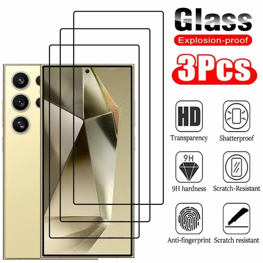 Gehärtetes Glas für Samsung Galaxy S26 S25 S24 Ultra Displayschutzfolie A17 A27 A37 A57 Frontglas S 24 Ultra Screen Protector A56 A36 A26 A16 A55 A54 A53 A35 Telefonschutzfolie