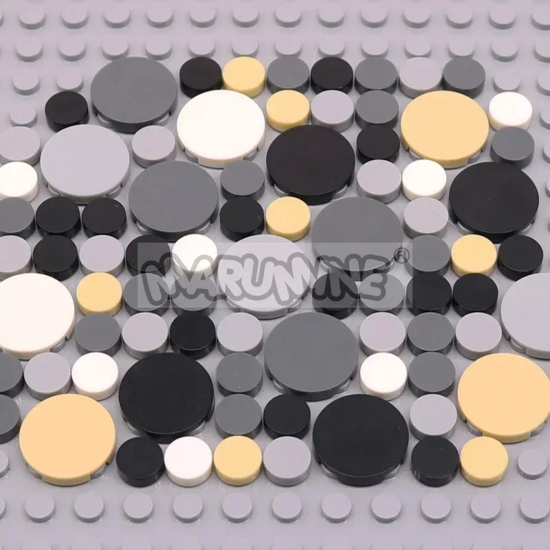 350PCS Runde Fliesen Blöcke 1x1 2x2 MOC Ziegel Basis Flache Bord Platte Boden Straße Stadt ansicht Teile Aeecessories 98138 4150 Kompatibel