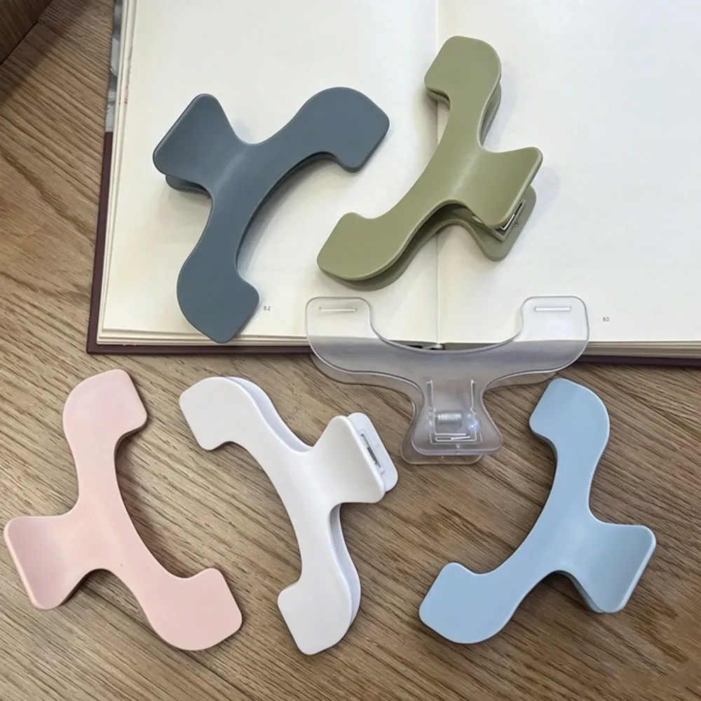 SJ1pc Einfache, feste Buchklammern, Memo-Clip, Schreibtischzubehör, praktischer Notizhalter, mattiert, transparent, Seitenhalter für Leseutensilien