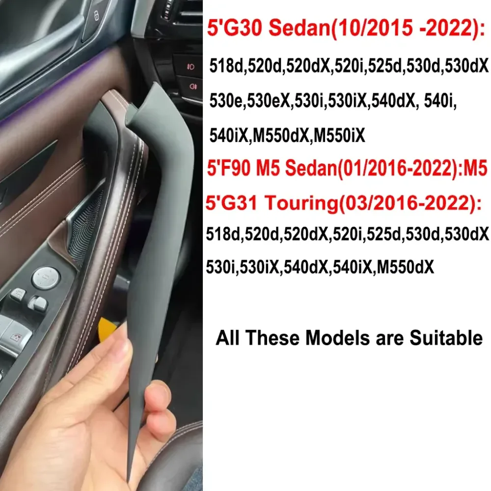 2er-Set 4er-Set G30 G31 F90 Türgriff-Zierleiste ABS Innenverkleidung für BMW 5er M5 2017-2021 51417438521