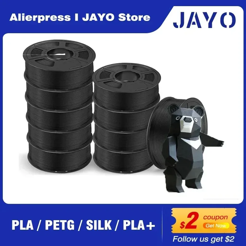 JAYO PLA PLA PLUS ABS PETG SEIDE Filament 1,75 MM 10 Rollen/Set Nachfüllungen Ungiftig PLA Meta 3D Drucker Filament DIY Geschenk