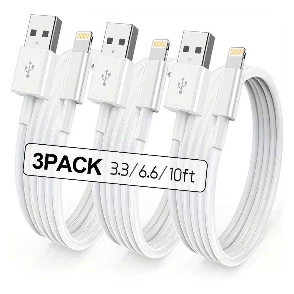 MFI-zertifiziertes Ladekabel, geeignet für iPhone, 10 Fuß langes USB-auf-Lightning-Datenkabel, kompatibel mit iPhone 14, 13, 12, 11, XS, XR, X, 7, 6