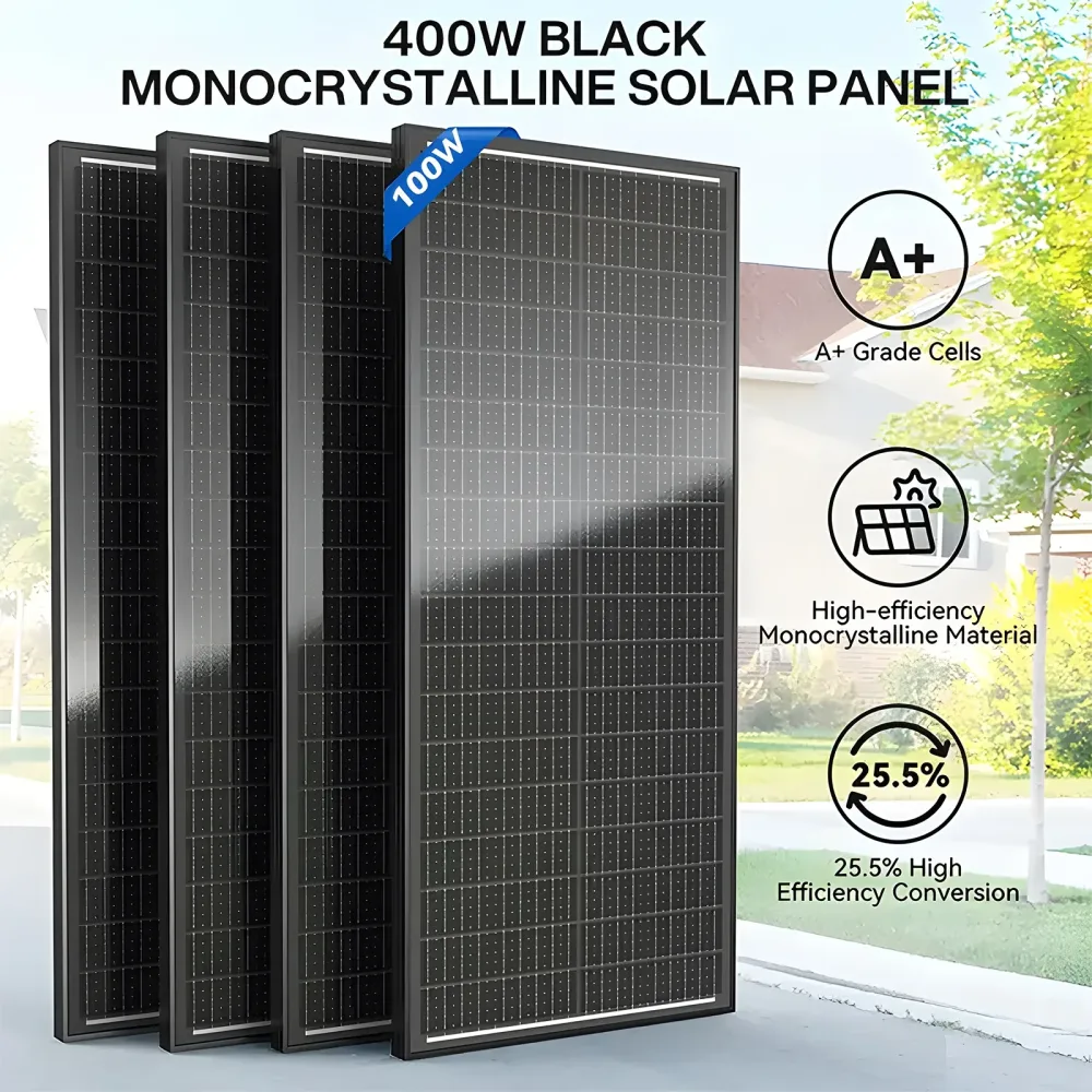 Rvpozwer 400W/200W/100W N-Typ 18BB Solarmodul 25% Hocheffizienz Mono-Solarmodul Tragbar Wasserdicht Ideal für Wohnmobil Marine Yacht Wohnwagen Camping Netzunabhängige Stromversorgung