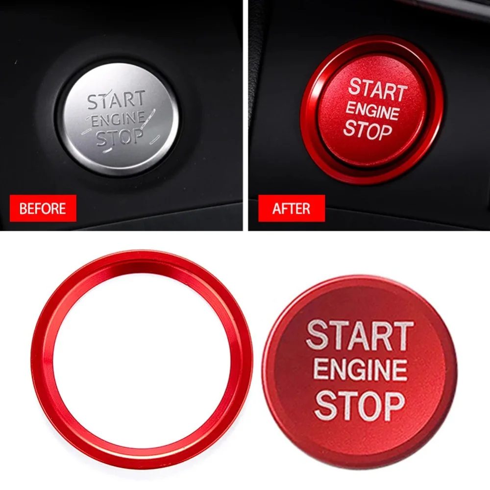 Neu für Audi A4 A5 B9 B8 BT A7 C7 4GB Q5 8R Auto Motor Start-Stopp-Knopf Abdeckung Zündring Dekoration Auto-Zubehör