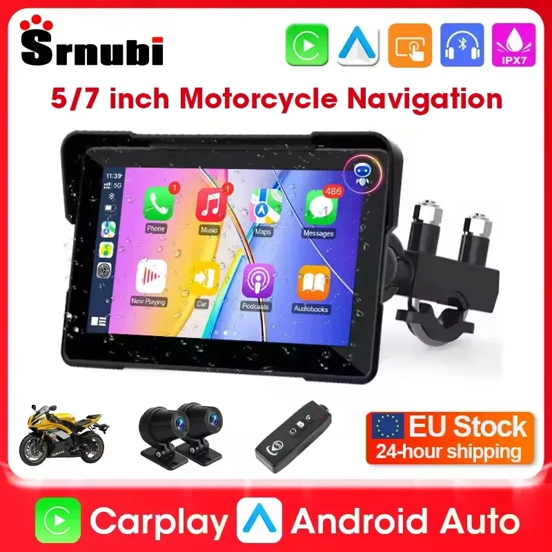 Srnubi Tragbare Motorrad GPS Navigation Wasserdichte Drahtlose Carplay 5/7 