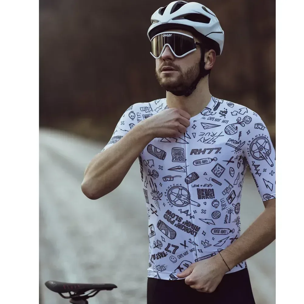Neues Fahrrad Rad trikot für Männer und Frauen Sommer Paar Mountainbike Sportswear schnell trocknende kurz ärmel ige Top Rh77 Replik