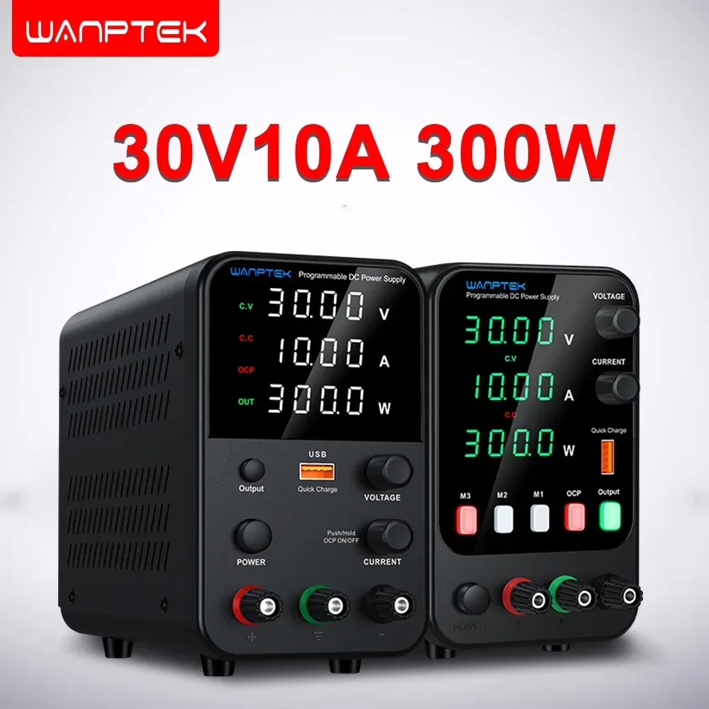 Wanptek DC Labor-Netzteil Einstellbar 30V 10A 60V 5A 120V 3A mit USB-Schnellladung Tischnetzteil