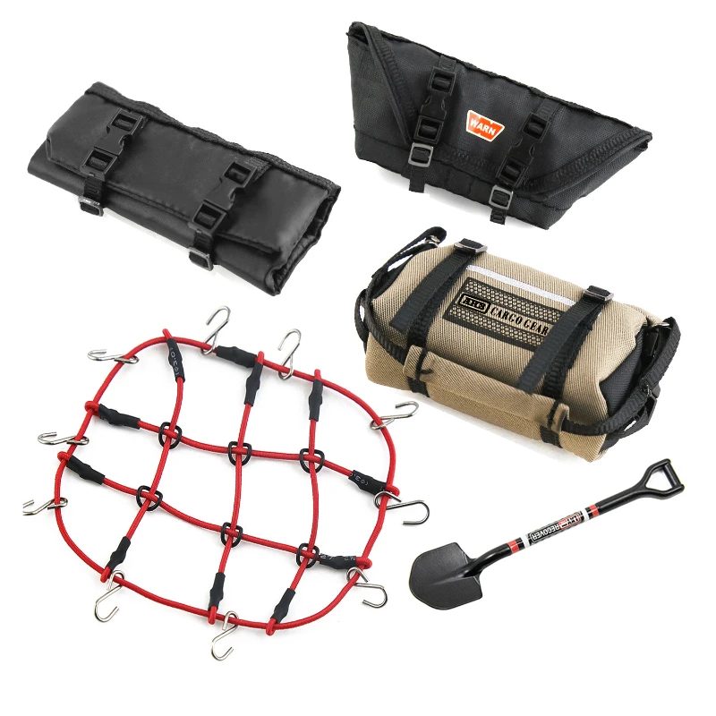 5 Stück Aufbewahrungstasche Dachbeutel Handtasche Schlafsack Gepäcknetz Schaufel Dekoration für TRX4M Axial SCX24 1/18 1/24 RC Crawler Auto