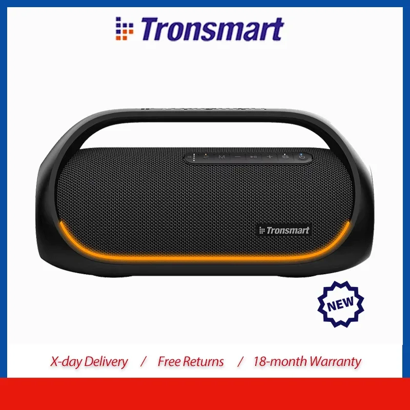 Tronsmart Bang Bluetooth-Lautsprecher 60W Outdoor-Partylautsprecher mit Hi-Res Audio, starkem Bass, App-Steuerung, tragbarem Griff