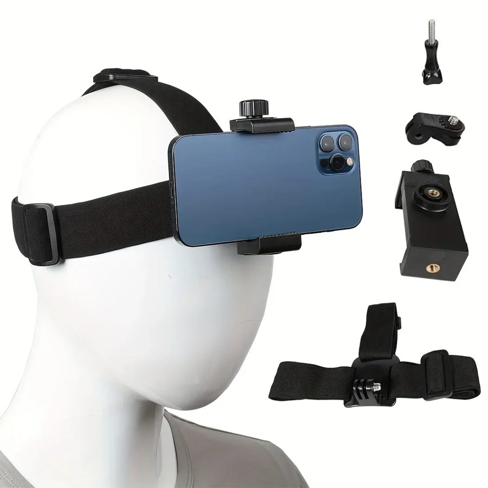 Am Kopf montierter Smartphone-Halter First-Person View Video Outdoor Live-Halterung für GoPro 10, 9, 8, 7, 6, 5, 4, DJI Action 2, für iPhone 16
