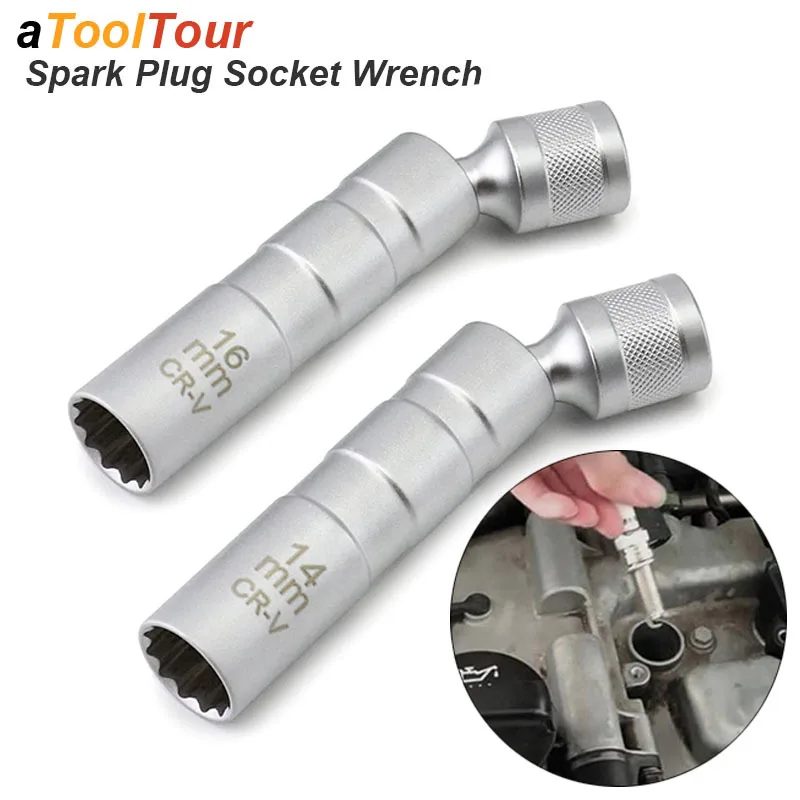Zündkerze Steckschlüssel Adapter 14mm 16mm Installieren Ersetzen Reparatur Kit Schwenk Drehmoment Magnetische Entfernen Entfernung Lücke Werkzeug auto AUTO