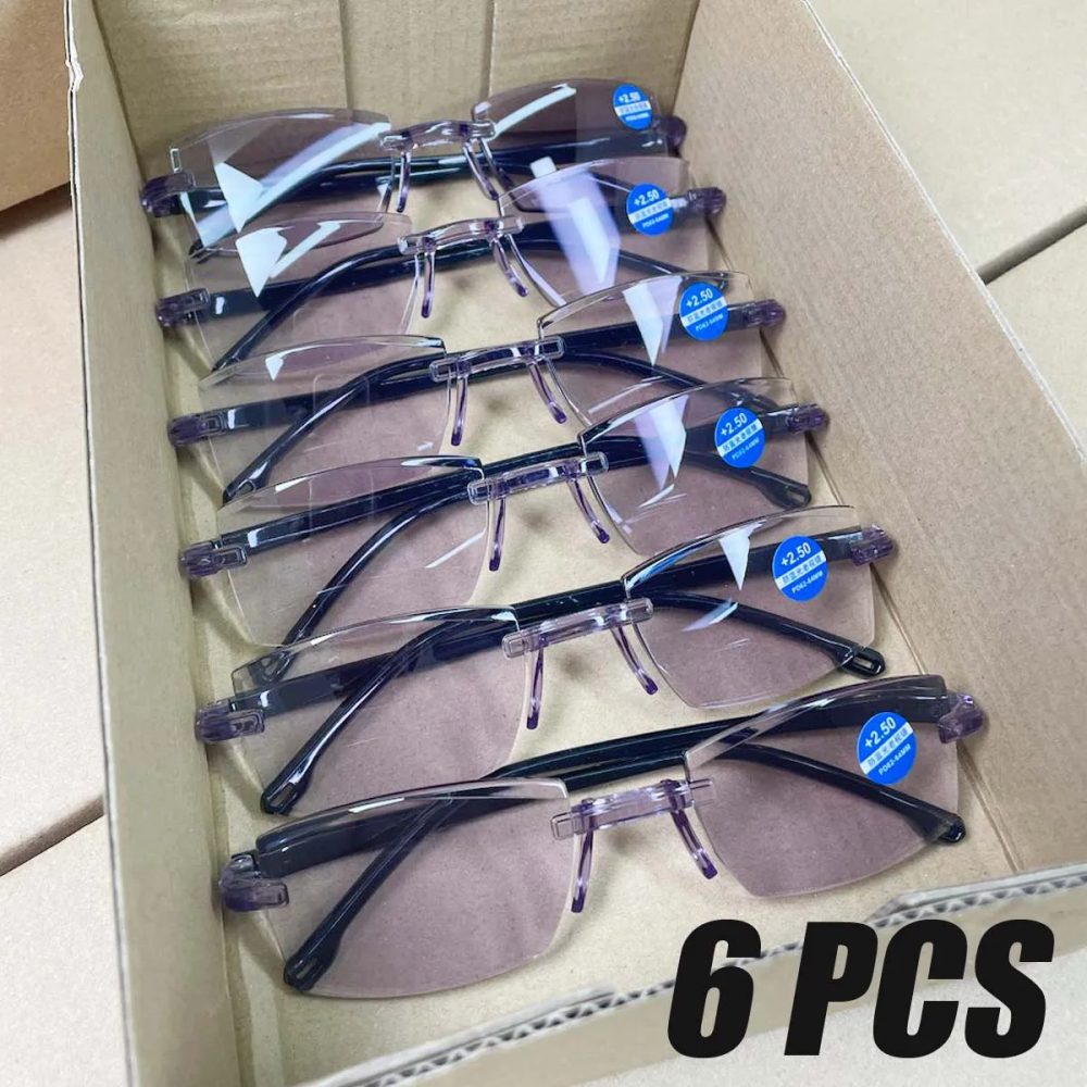 Klassische Ultraleicht Randlose Lesebrille Männer Frauen Blau Licht Blockieren Vergrößerung Brillen Vintage Presbyopie Brillen