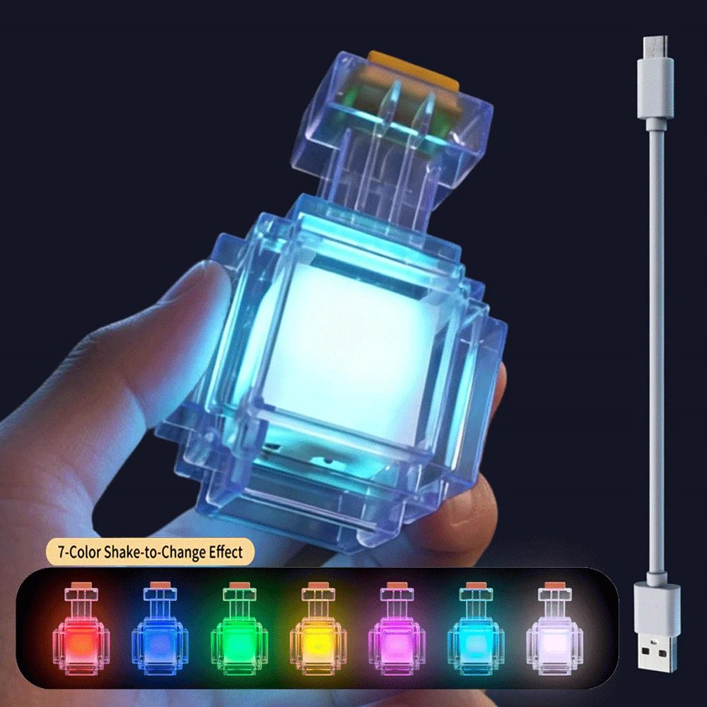 Wiederaufladbare Nachtlampe 7 Farben Flüssigmedizin-Flasche Pixel-Wind Peripheres Design Spielzeug Schlafzimmer Dekorationslampe Kindergeschenke
