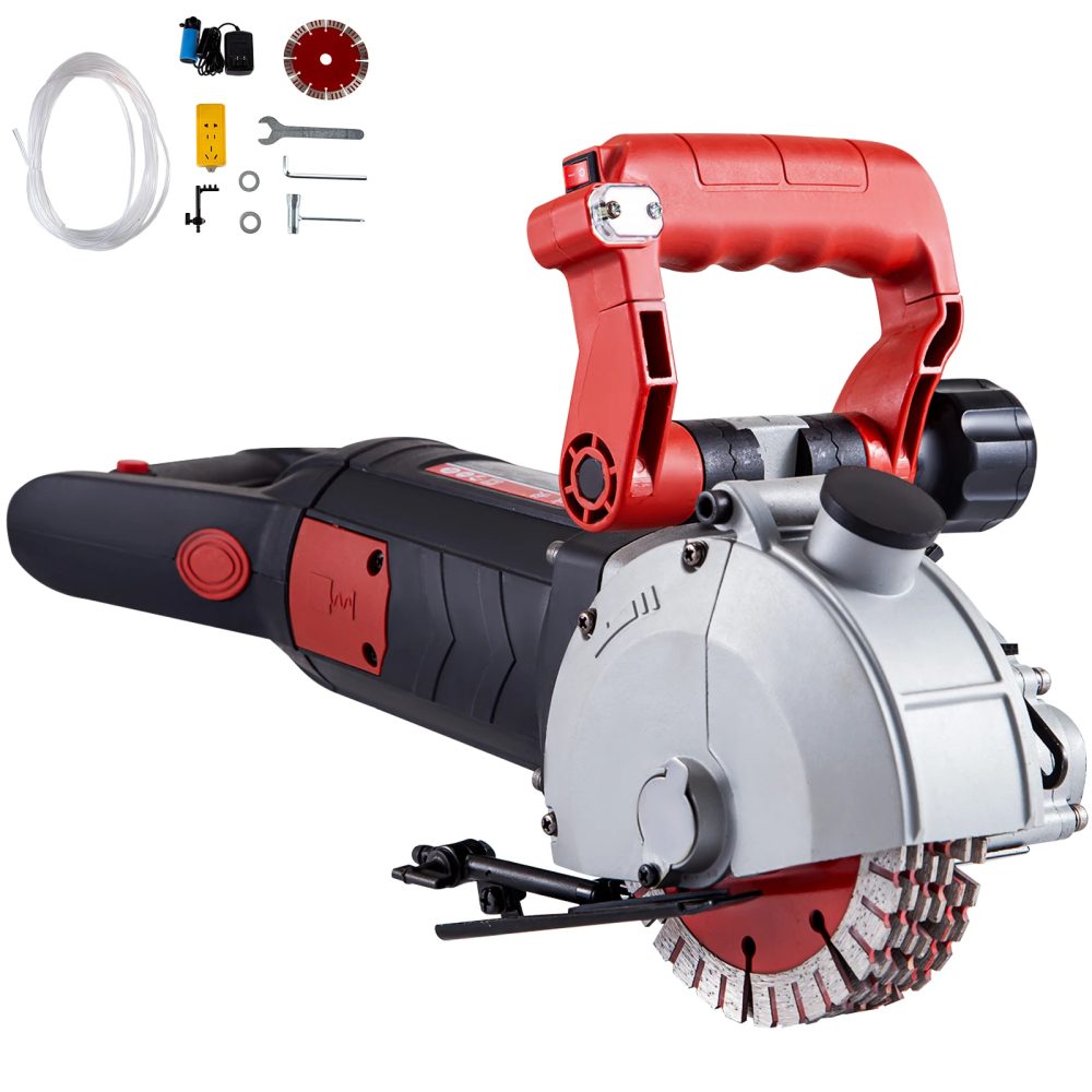 SucceBuy Max 4800 W Wandfräse Betonschneider Elektrische Laser Zielen Nut Schlitzmaschine 125 mm Kreissäge Schneidwerkzeug