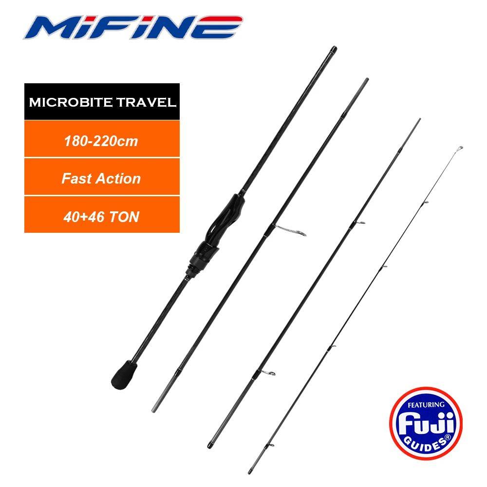 MIFINE MICROBITE TRAVEL Spinning Casting Rod 40 + 46T Carbon Fiber Schnelle Aktion 1,8 M/1,98 M/2,1 M/2,2 M Ultraleichte Köder Trout Pole
