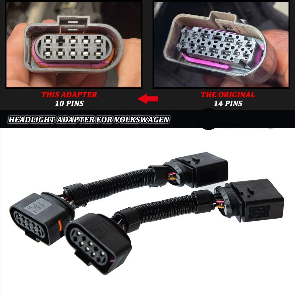 Auto-Scheinwerfer-Adapter für Golf 7 Golf 6 Polo Sagitar Magotan 2010?2019, Scheinwerfer-Anschluss, Kabelstifte, Upgrade der Scheinwerfer-R-Linie