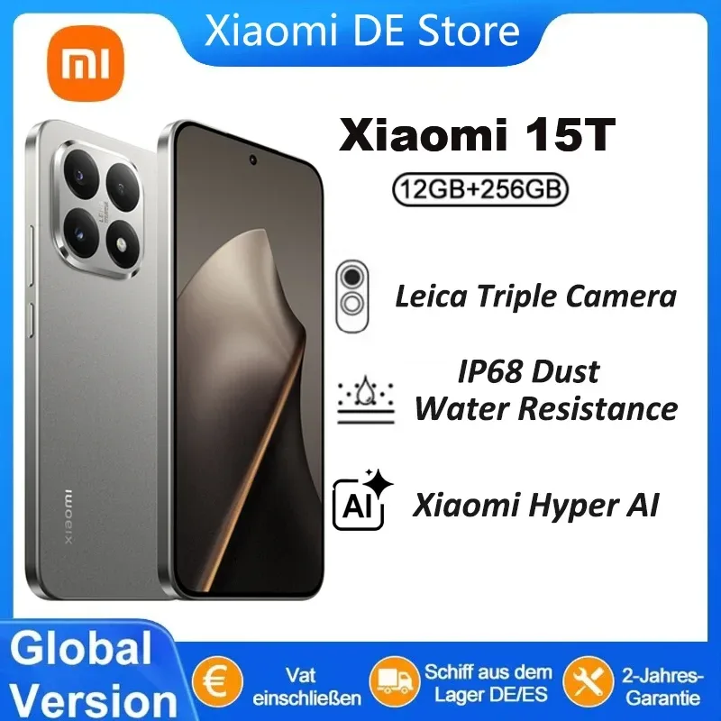 Global Version Xiaomi 15T 12GB 256GB Mobile Phones Leica Triple Camera AI Ecosystem Creativity Assistant Immersive 6.83