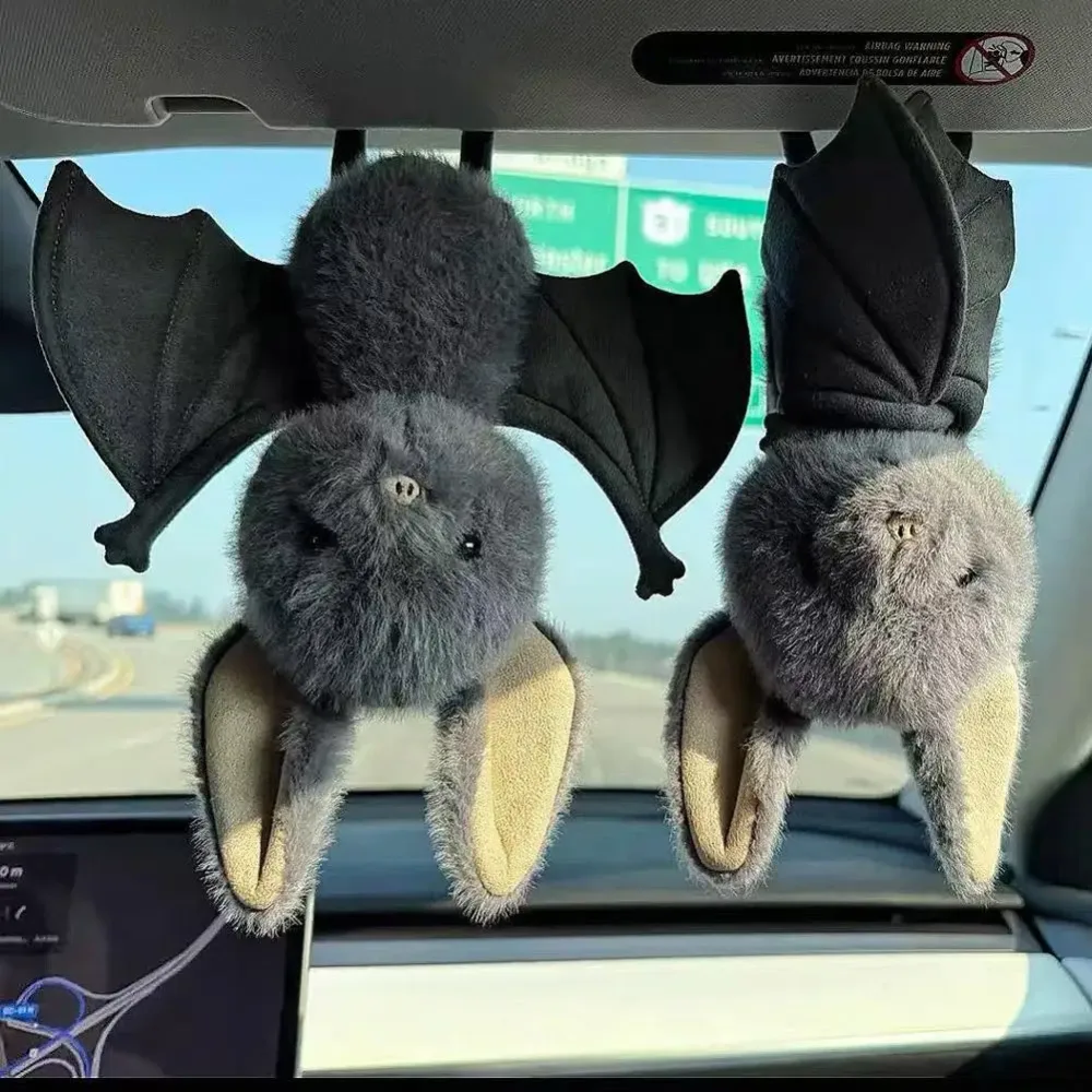 Niedliches graues Fledermaus-Plüschtier, weiche Stofftierpuppe, Kawaii-Fledermaus-Kissen, Halloween-Geschenk, Dekoration für Kinder, Mädchen, Jungen