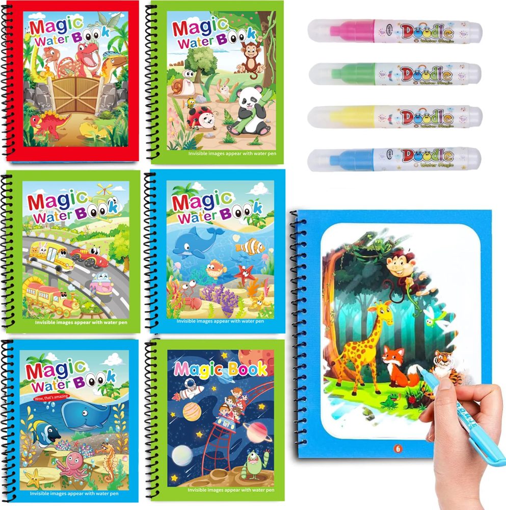 1pc Wiederverwendbare Wasser Zeichnung Buch Magie Wasser Buch Chaos-Freies Magie Malerei Pad mit Nachfüllbare Wasser Stift Lernen Bildung spielzeug