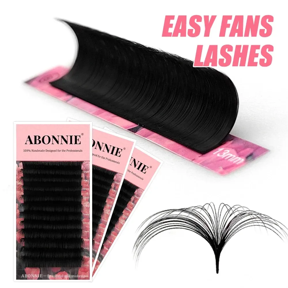 Abonnie Cashmere Easy Fan Lashes Wimpernverlängerungen Mega-Volumen-Fächerwimpern Alle Größen Wimpernzubehör für Augenschönheit
