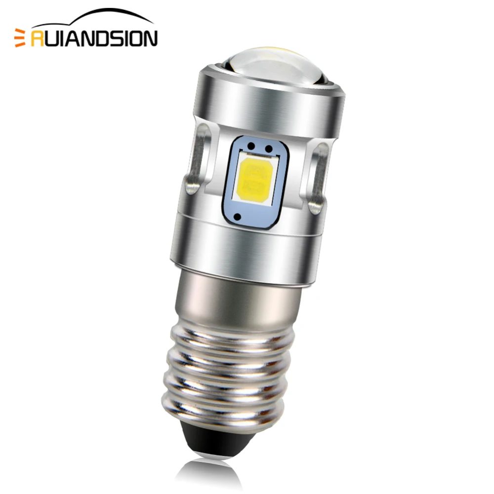 RUIANDSION 1 Stück E10 LED-Schraublampe für alte Taschenlampen, 500 lm, Fahrrad-Taschenlampenbeleuchtung, 6000 K, 4300 K, kompatibel mit 3 V, 4,5 V, 6 V