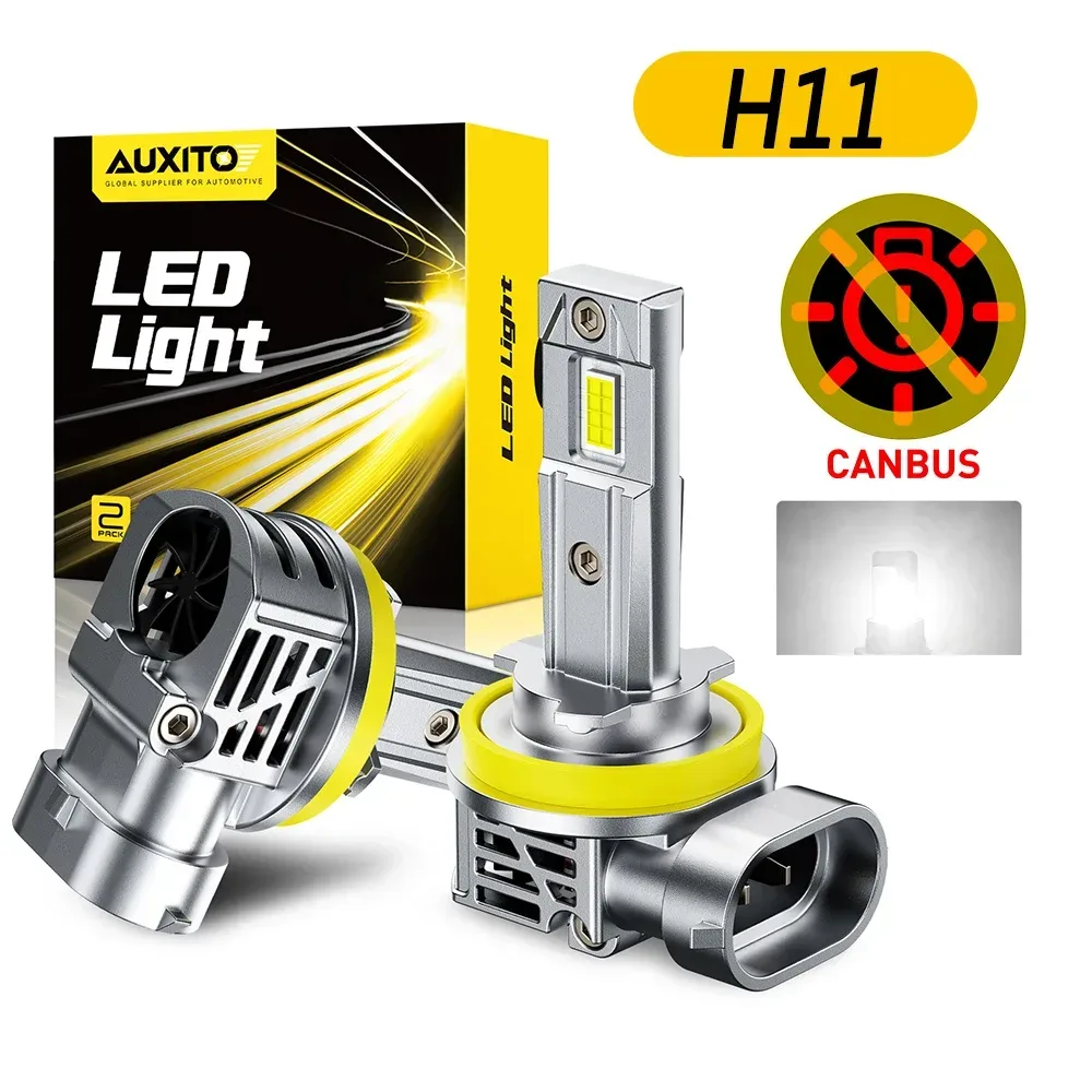 2Pcs AUXITO H11 LED Scheinwerfer Turbo Canbus Weiß 70W High Power H8 H9 H11 Scheinwerfer Kit Für Toyota Ford VW Kein Fehler 30000LM 12V