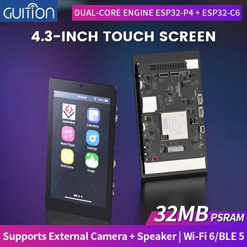 4,3-Zoll 480 * 800 IPS kapazitives Touch ESP32P4 Entwicklungsboard ESP32-C6 Entwicklungsboard