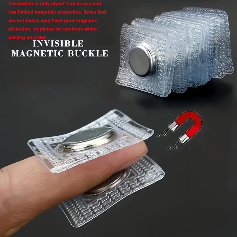 10er-Pack unsichtbare magnetische Druckknöpfe, 0,99 cm lange Metall-Nähknöpfe für Kleidung und Taschen