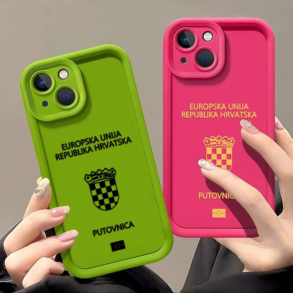 Kroatien Reisepass-Handyhülle für iPhone 17 16e 16 15 14 13 12 11 Air Pro Max Mini XR XS X 7 8 Plus Weiche TPU-Rückseite