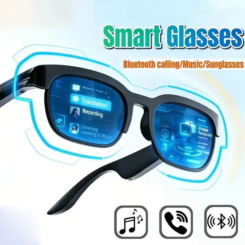 2026 Neue Smart-Brille mit KI-Übersetzung, Bluetooth-Konversation, Aufnahme- und Musikwiedergabe ? Smarte Sonnenbrille für Herren und Damen