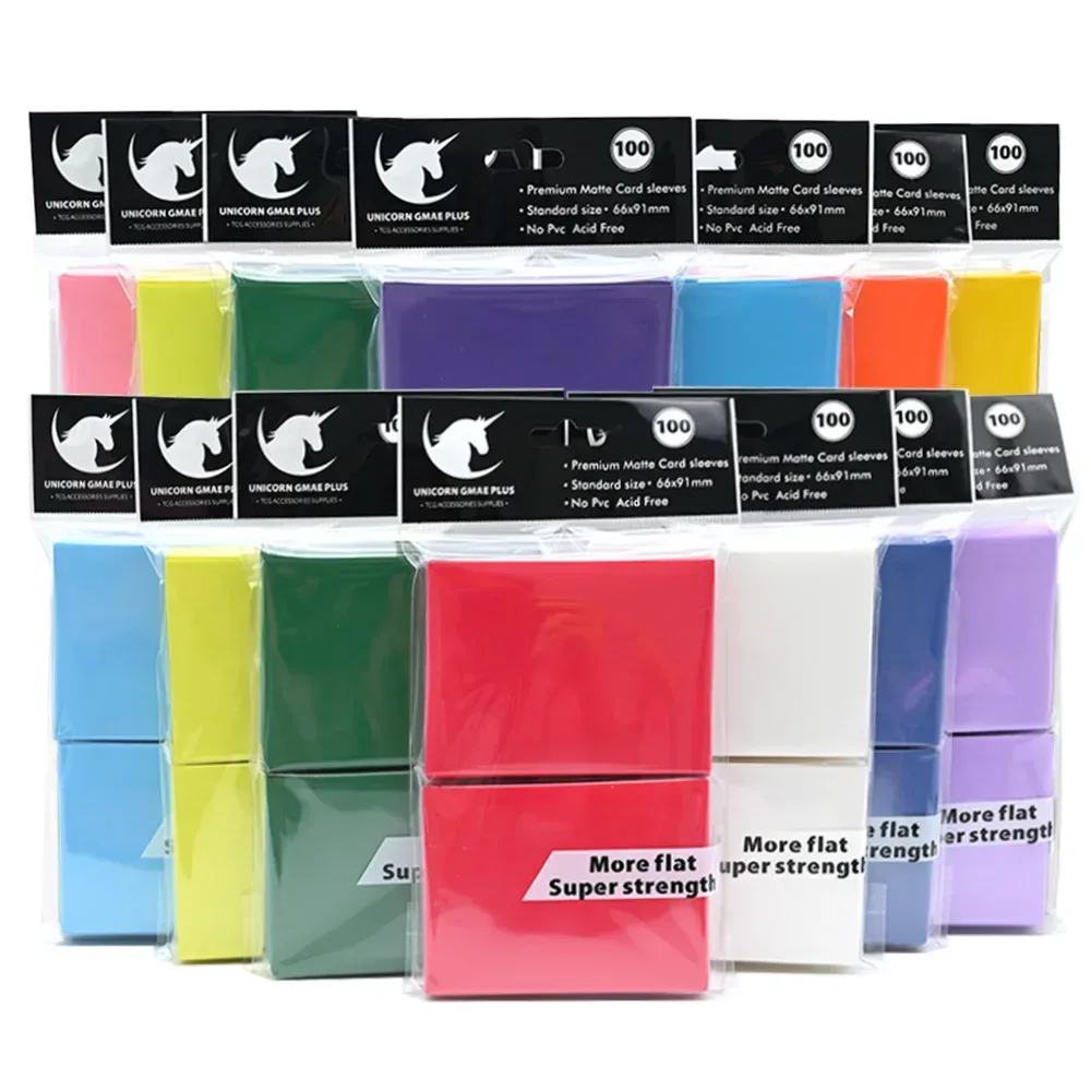 100PCS Matte Standard Größe Kartenhüllen 66x91mm TCG Sammelkarten Schutz Für Tarot Schild Brettspiele Magische Abdeckung PKM