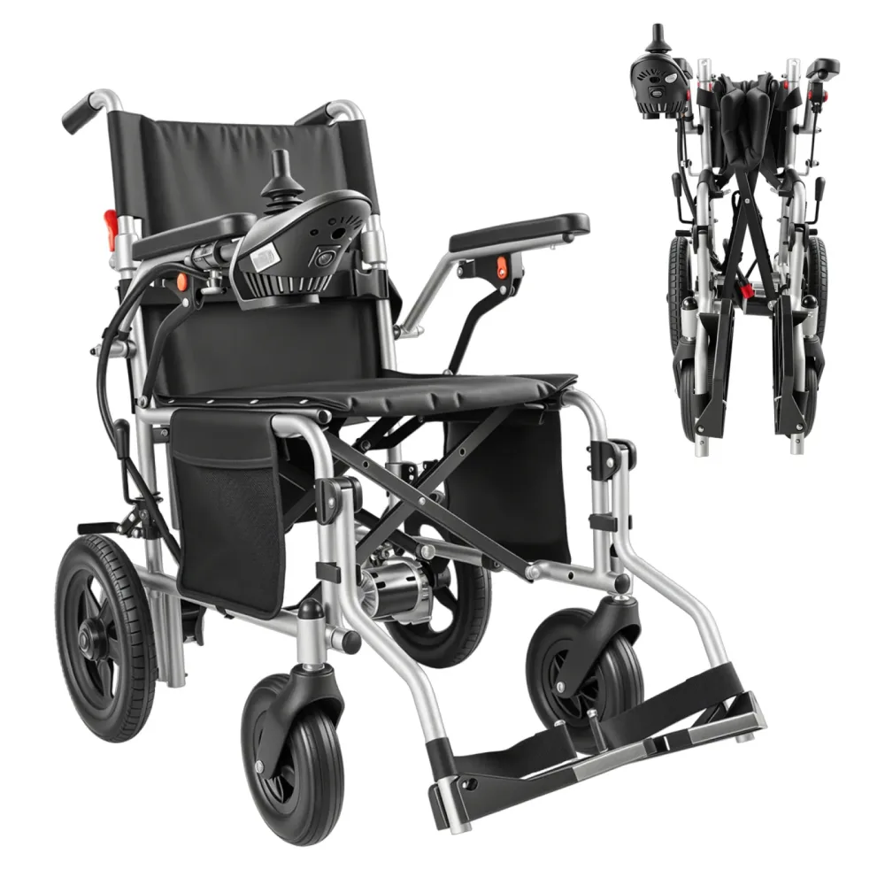 ZygenAir Faltbarer Elektrorollstuhl, Reisefreundlich mit 24KM Reichweite, 150KG Tragkraft, Leistungsstarker 500W Motor & 13Ah Akku, Ultra-Portabel