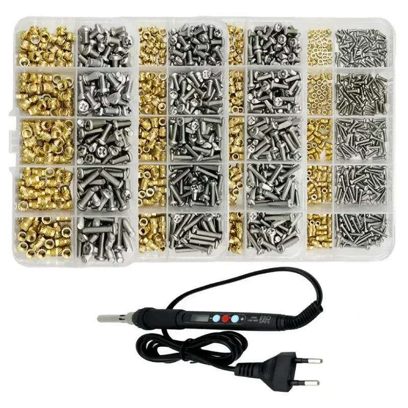 420/500 Stück Heat Set Einsatzmuttern Edelstahl Messing Thermogewindeeinsätze für 3D-Druck Kunststoff CNC-Projekte