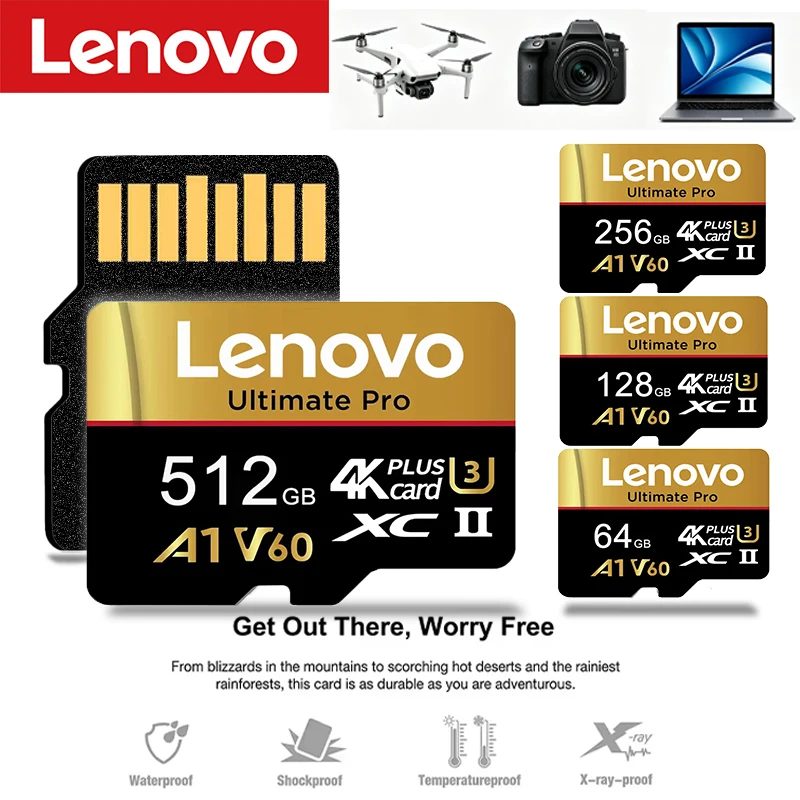 Hochkapazitäts-Lenovo 512GB Speicherkarte Micro TF SD TF-Karten SD-Karten 128GB Klasse 10 32GB V30 für Fahrtenschreiber/PC/Mac