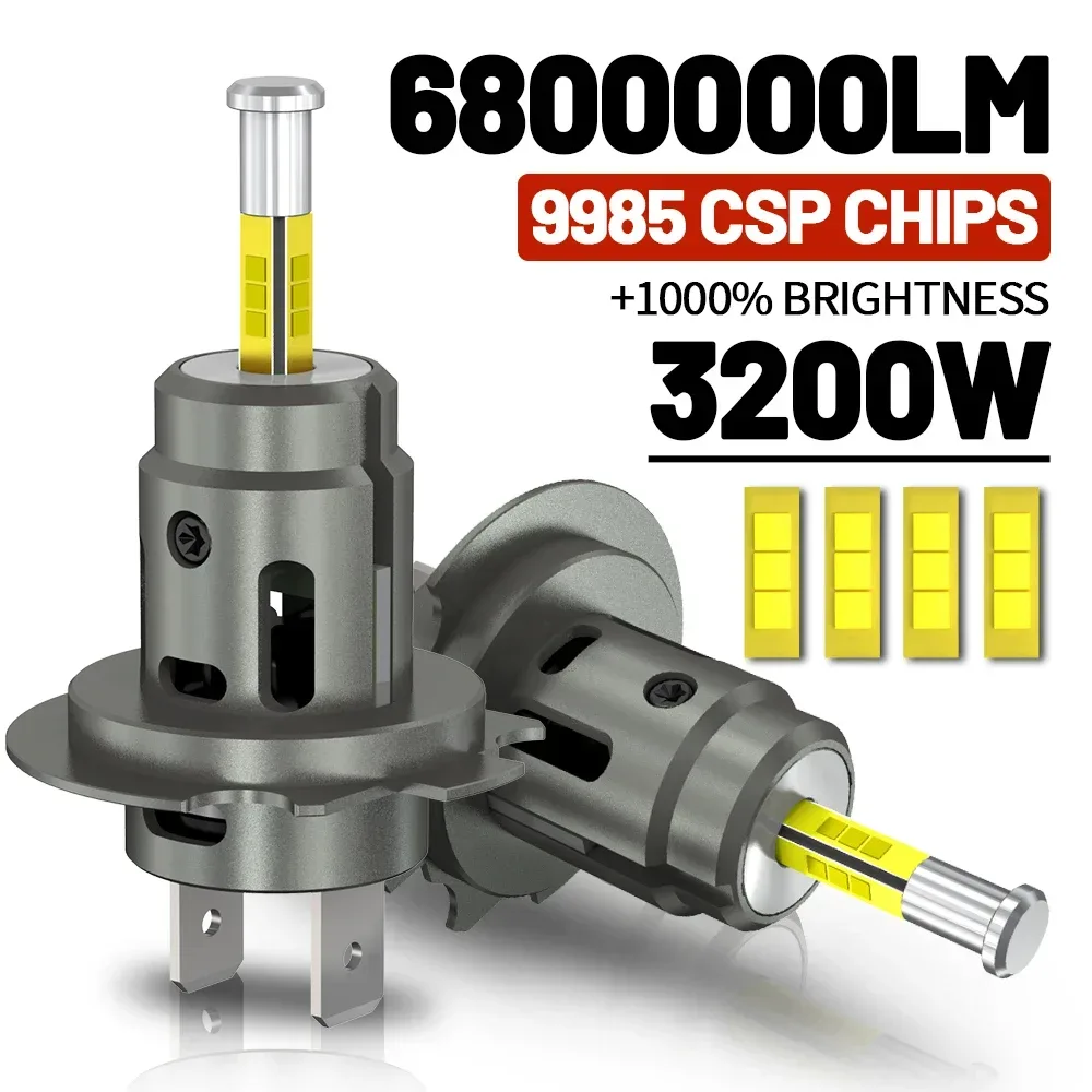 3200W 360 H7 LED Auto-Scheinwerferbirne Canbus 6800000LM LED-Licht für Auto Turbo LED Mini-Scheinwerfer Größe Kabellos mit Lüfter 6000K 12V