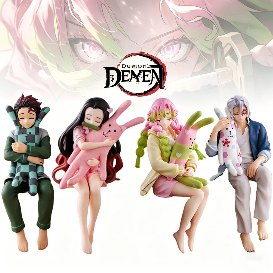 Heiße Anime Demon Slayer Figuren: Kamado Nezuko, Uzui Tengen, Kamado Tanjirou, Kanroji Mitsuri in Sitzposition ? PVC-Spielzeug als Geschenk, auf Lager