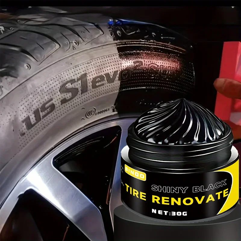 KJM Black Shiny Reifenwachs ? langlebiger, langlebiger Schutz und Reparatur für alle Arten von Reifen ? verhindert Risse und Aufhellung