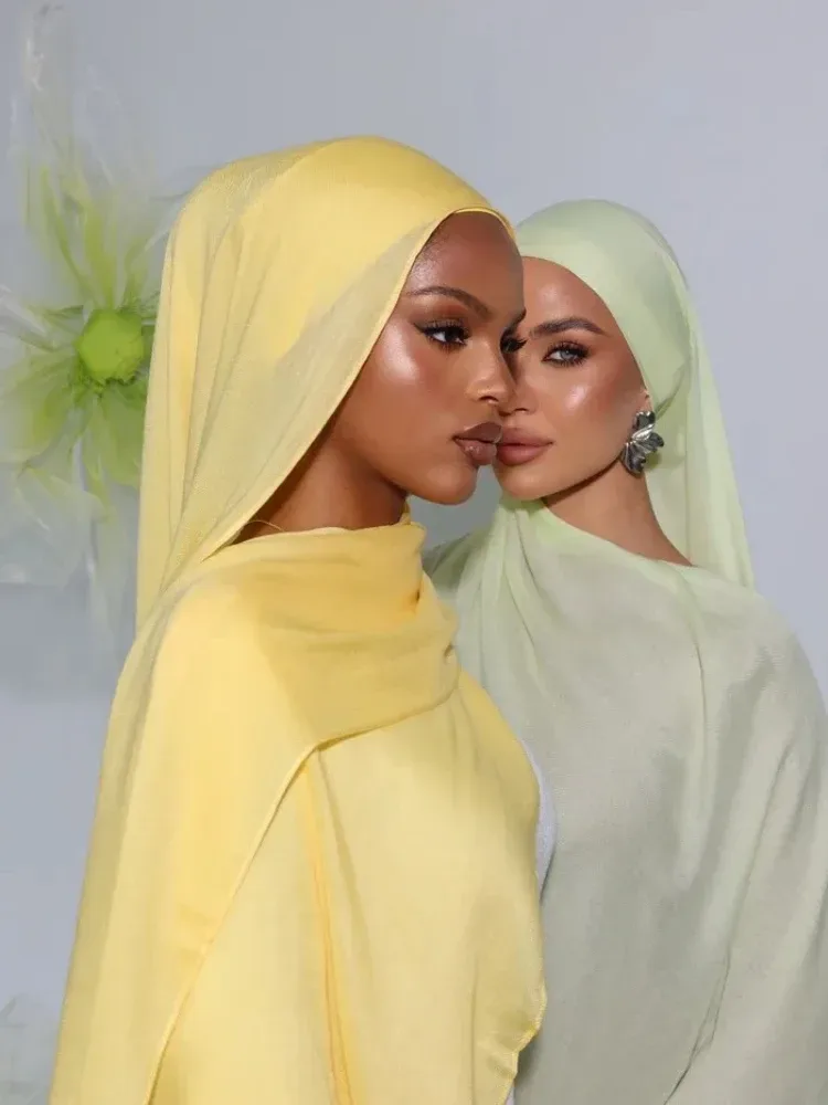 110 Farben Modal Hijab mit Modal Undercap Set Basic Stretchy Pullover Kopftuch Dünn Atmungsaktiv Sonnenschutz Kopfwickel Hijabs Schal