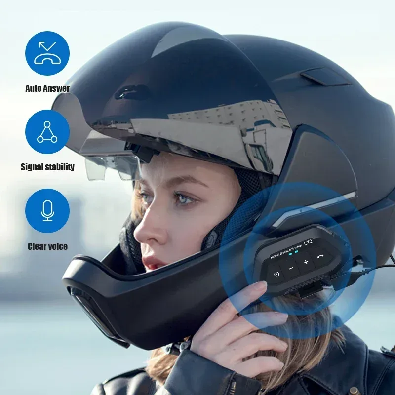 Motorrad Helm Bluetooth Headset 1200 mAh Lange Standby Drahtlose Freisprecheinrichtung Wasserdichte Motorrad Kopfhörer Moto Kopfhörer