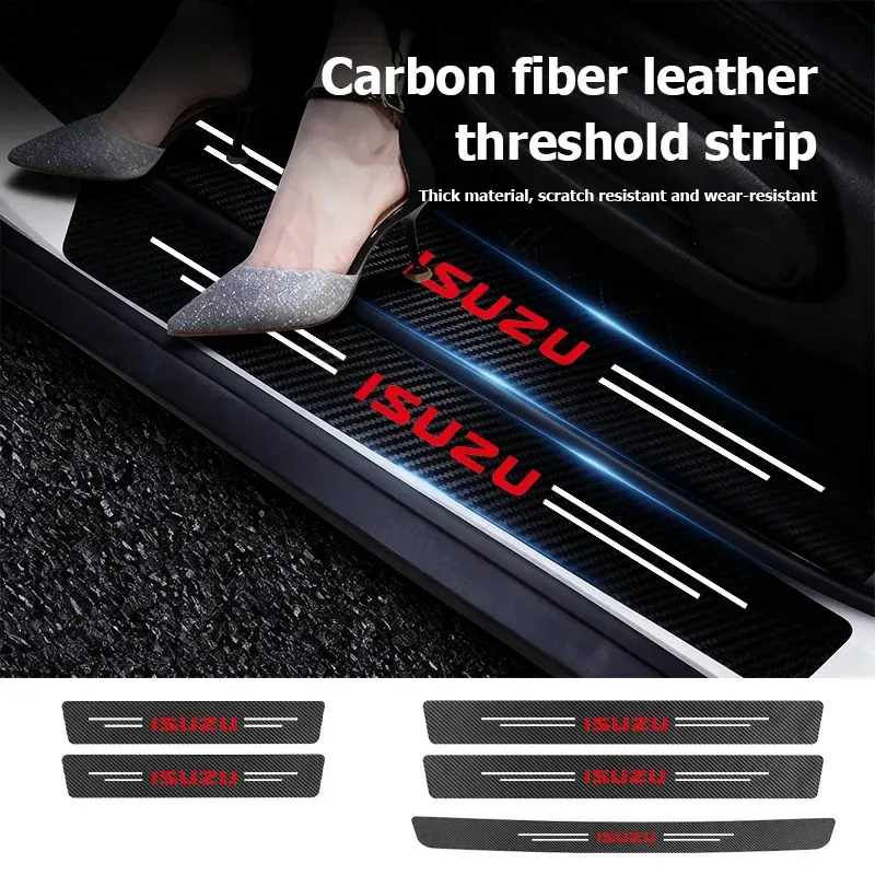 Auto Tür Sill Anti Kollision Schützen Streifen Carbon Faser Aufkleber Für Isuzu D-MAX D MAX Dmax I II WFR VAN NFR ATV TROOPER 4X4 WFR