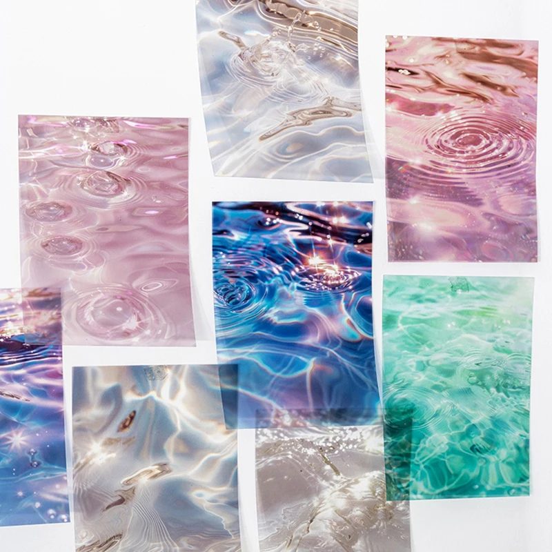 10 Stück Ozeanwellen-Themen-Hintergrundaufkleber, lebendige Meereswellenmuster, für Tagebuch, Scrapbooking, DIY, Album-Dekoration