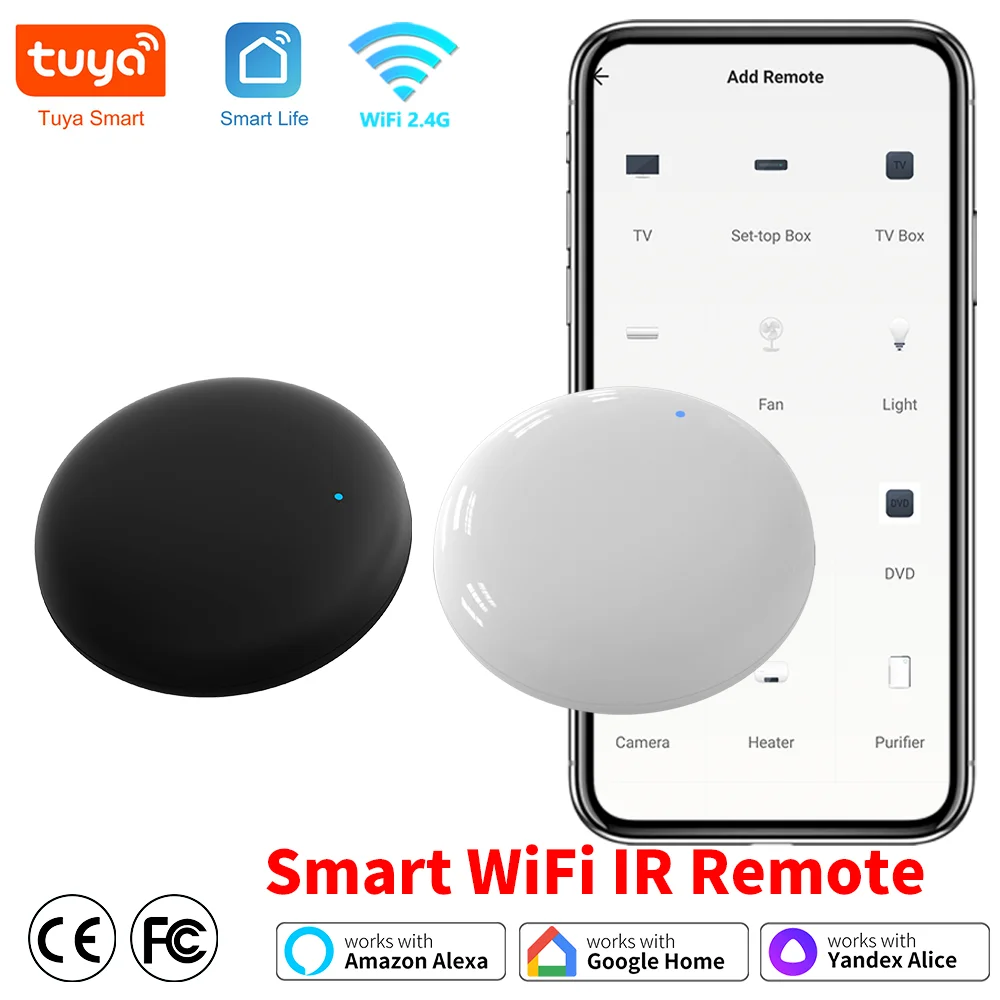 Tuya wifi smart ir fernbedienung smart life app ersetzen tv dvd aud ac fernbedienung funktioniert mit alexa google home