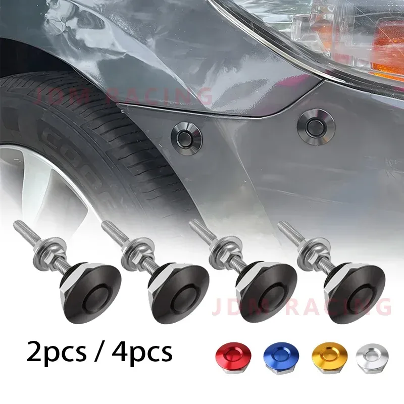 2/4 stücke Push Button Billet Quick Release Befestigungen Latch Kennzeichen Lock Clip Aluminium Legierung Auto Haube Pins Lock Clip kit