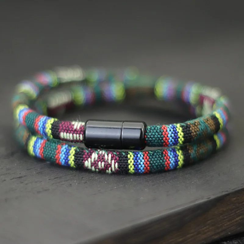 Neu In Männer Böhmen Seil Armband Gewinnen Magnetische Armband Abenteuer Überleben Armband Pulseras Hilo Hombre Strand Surf Brazalete