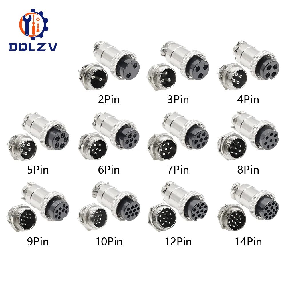 5/10/20Set GX12 GX16 GX20 2 3 4 5 6 7 8 9 10 12 14 15 Pin Docking Luftfahrt Steckdose Wasserdicht Rundsteckverbinder